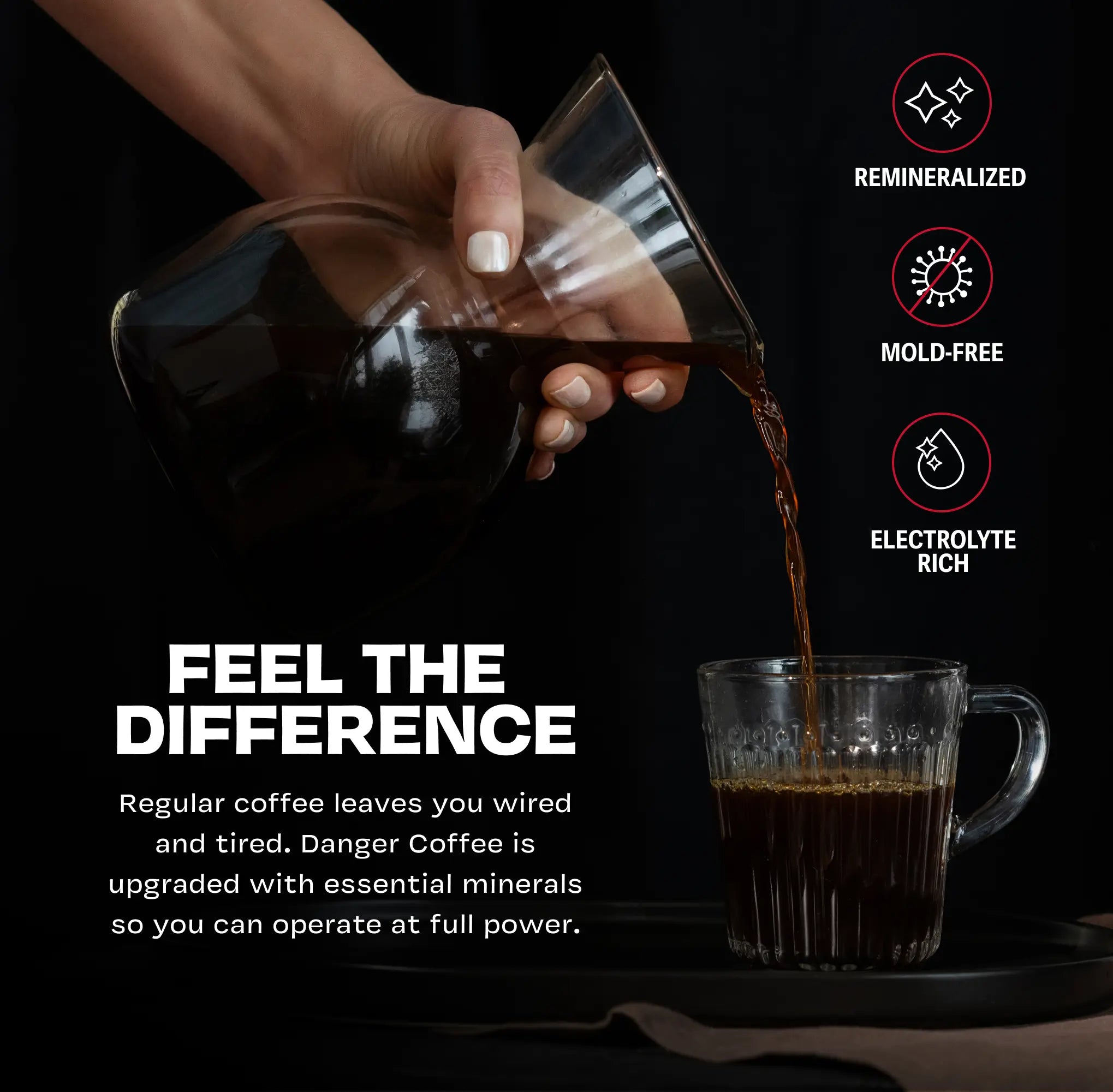 Danger Coffee by Dave Asprey – Dark Roast Whole Bean Coffee, Mold-Free, Lab-Tested, Remineralized with 50+ Trace Minerals, Specialty Grade Arabica, Farm-Direct, Bulletproof Alternative, 10.9 Oz (310G)